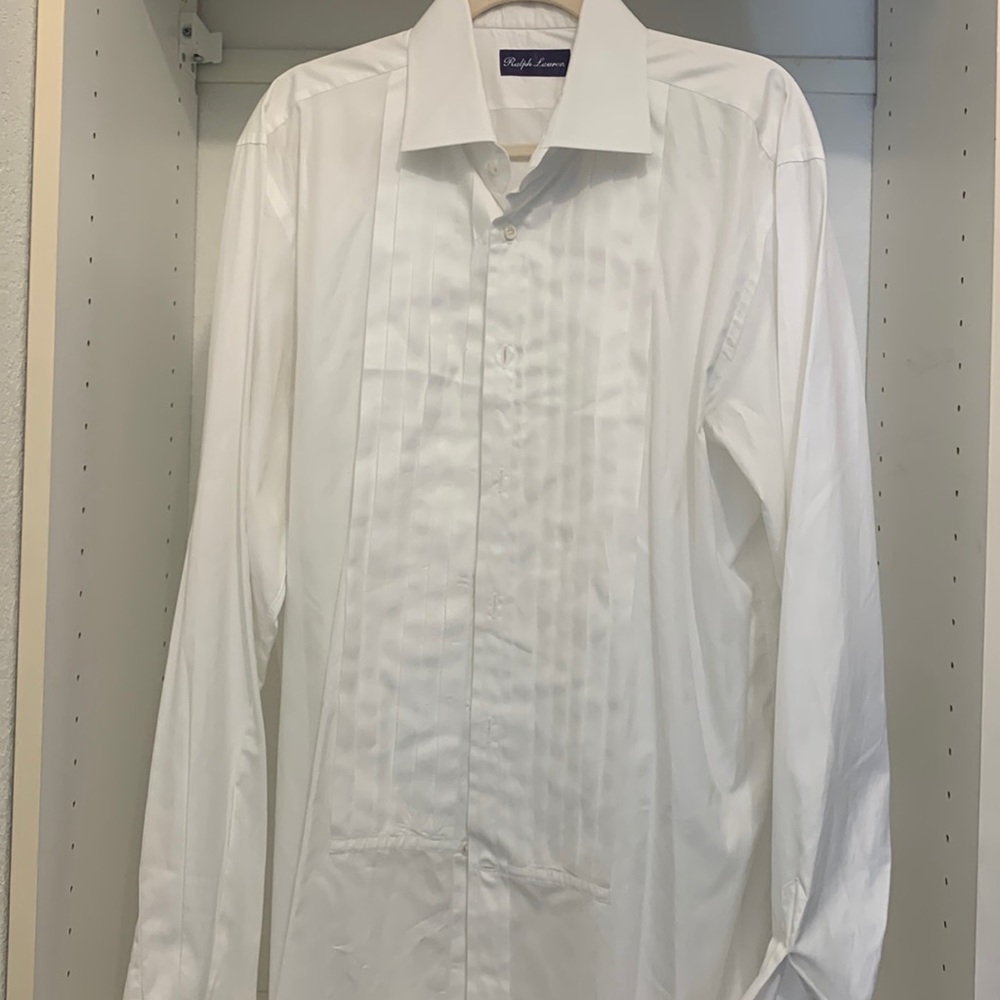 Ralph Lauren Purple Label Tuxedo White Dress Shirt